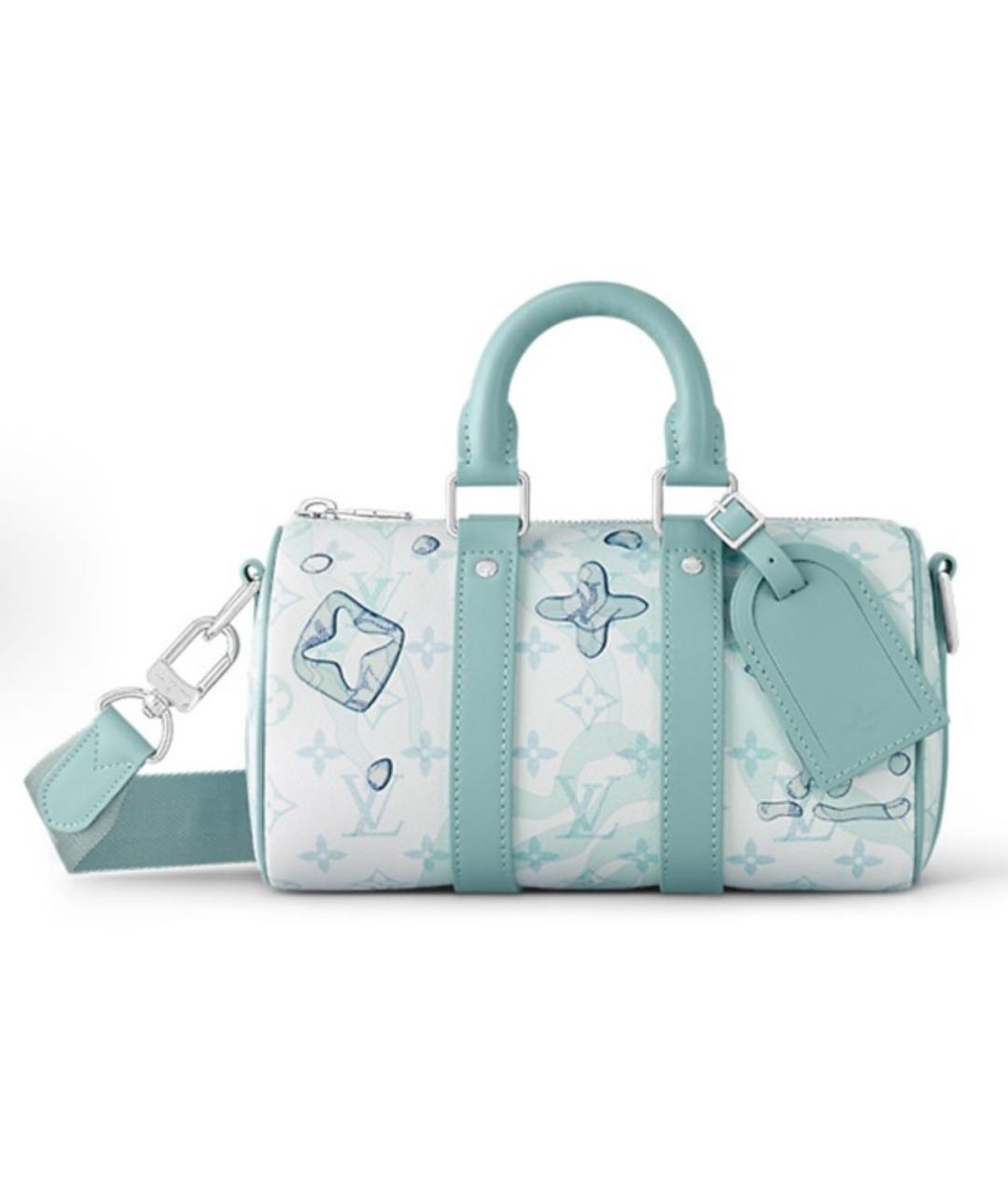 LOUIS VUITTON Бирюзовая кожаная сумка с короткими ручками, фото 5