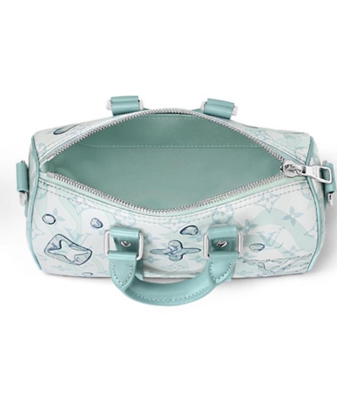 LOUIS VUITTON Бирюзовая кожаная сумка с короткими ручками, фото 4