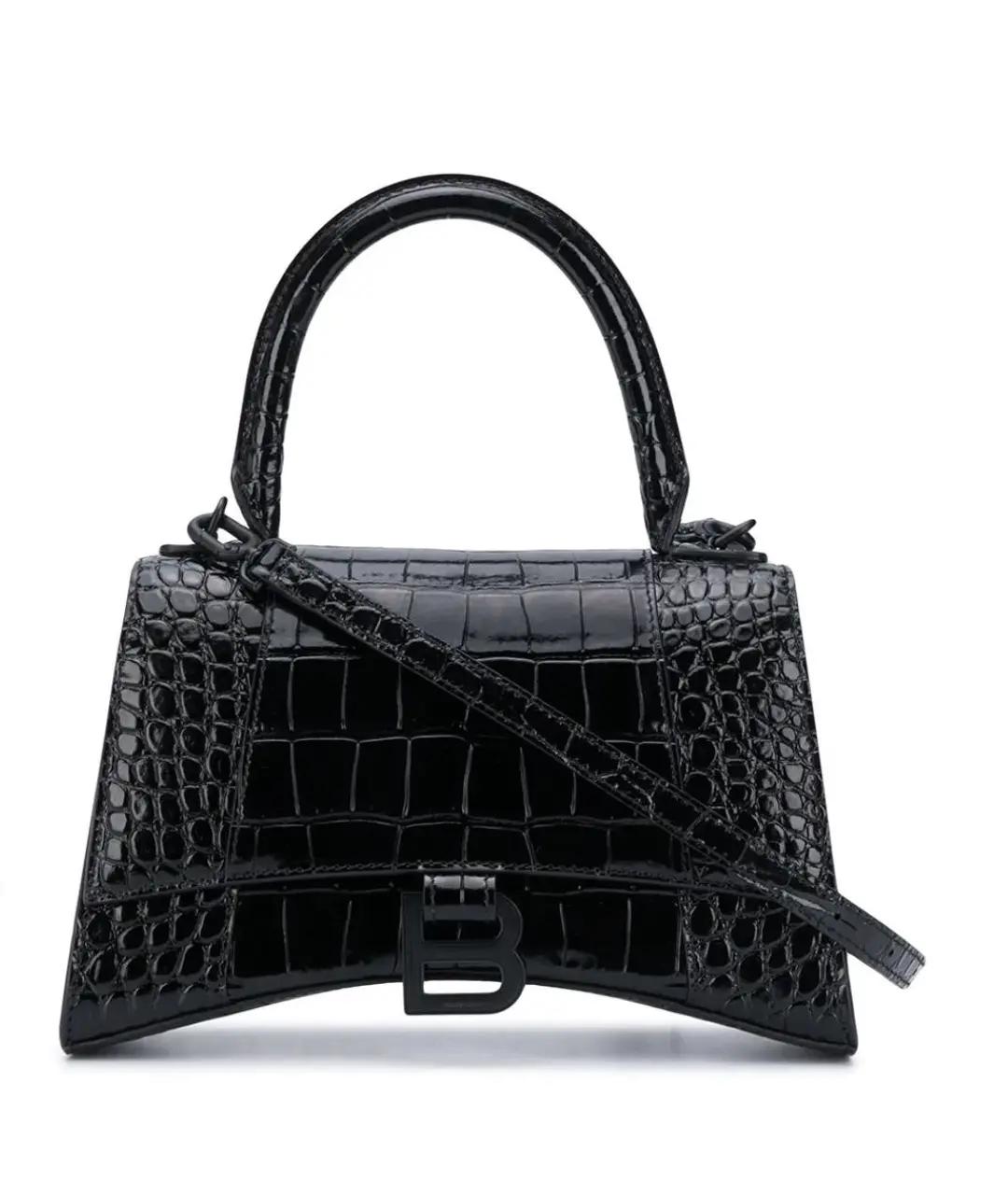 BALENCIAGA Черная кожаная сумка с короткими ручками, фото 1