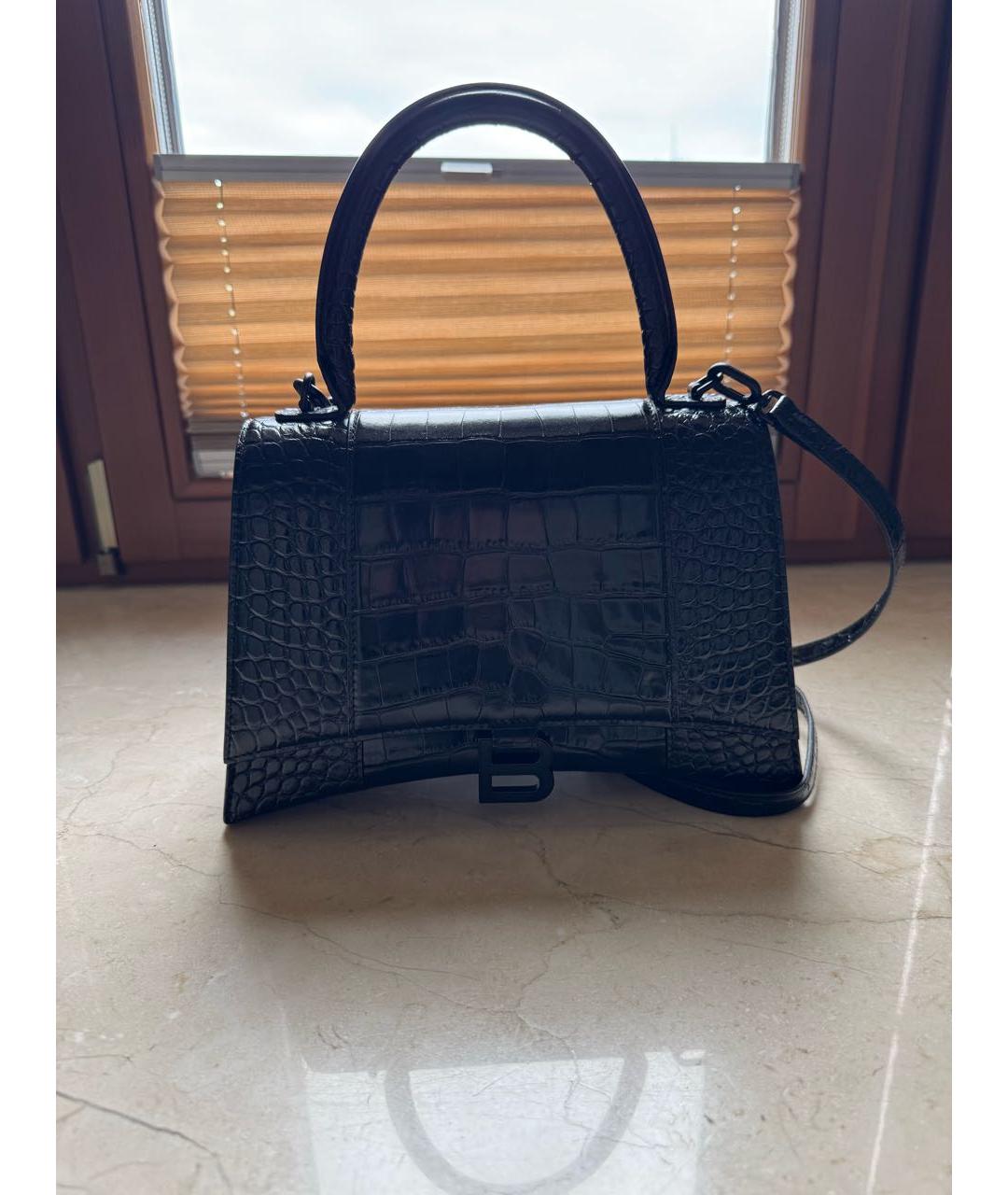BALENCIAGA Черная кожаная сумка с короткими ручками, фото 2