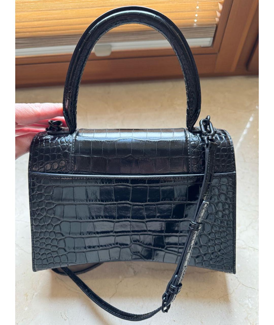 BALENCIAGA Черная кожаная сумка с короткими ручками, фото 4