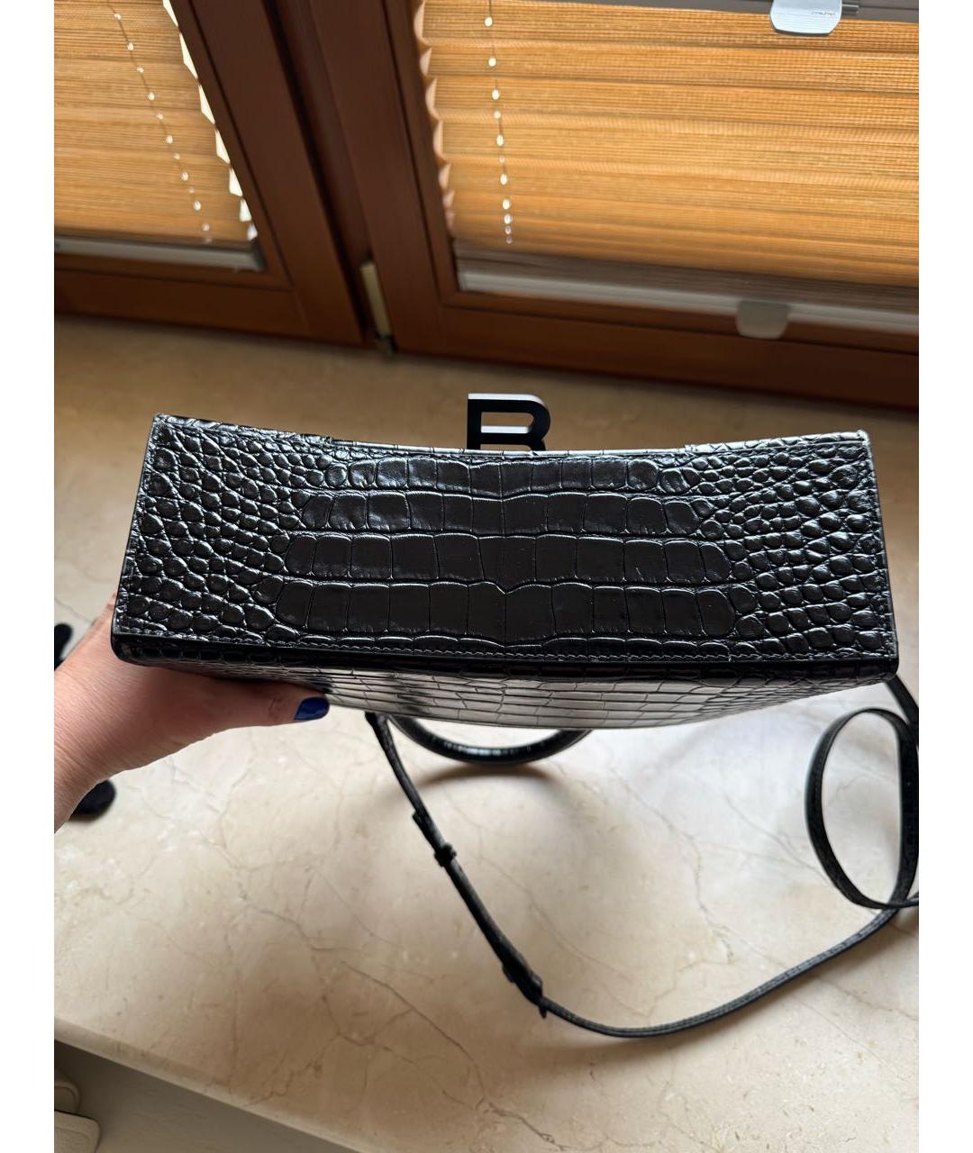 BALENCIAGA Черная кожаная сумка с короткими ручками, фото 6
