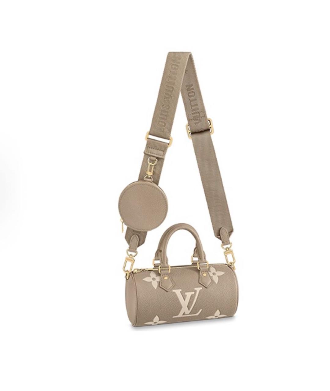 LOUIS VUITTON Бежевая кожаная сумка с короткими ручками, фото 2
