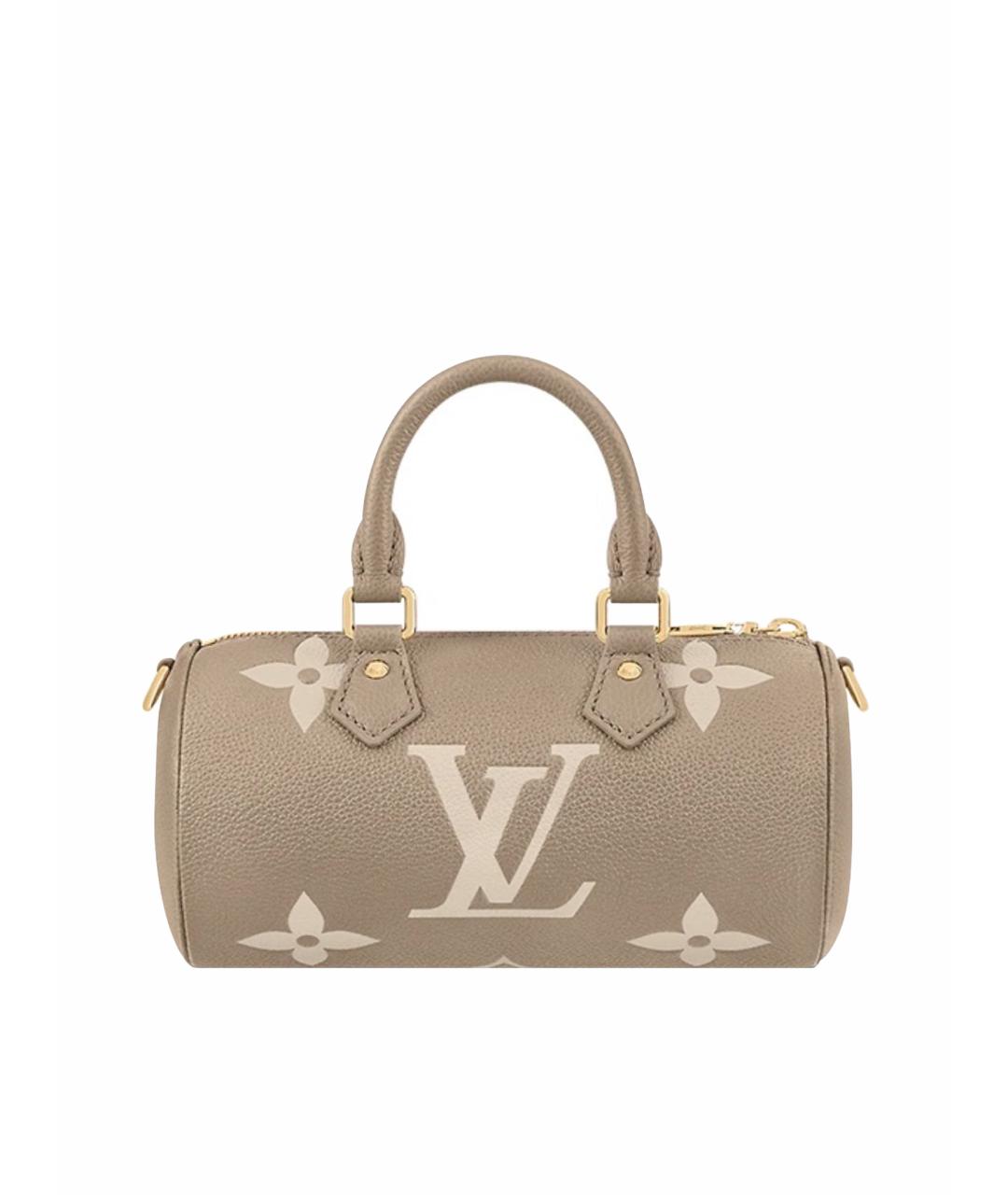 LOUIS VUITTON Бежевая кожаная сумка с короткими ручками, фото 1