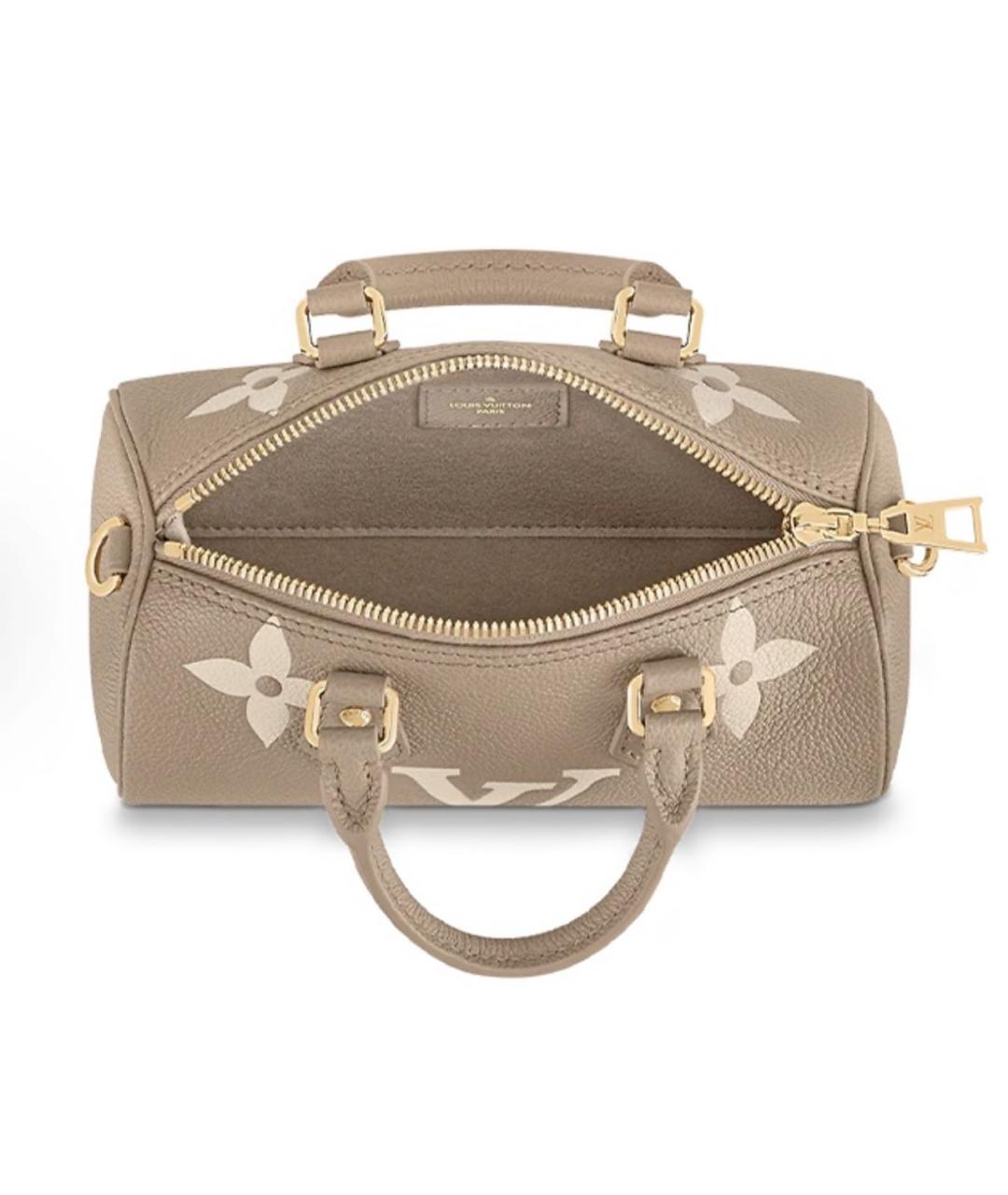 LOUIS VUITTON Бежевая кожаная сумка с короткими ручками, фото 4