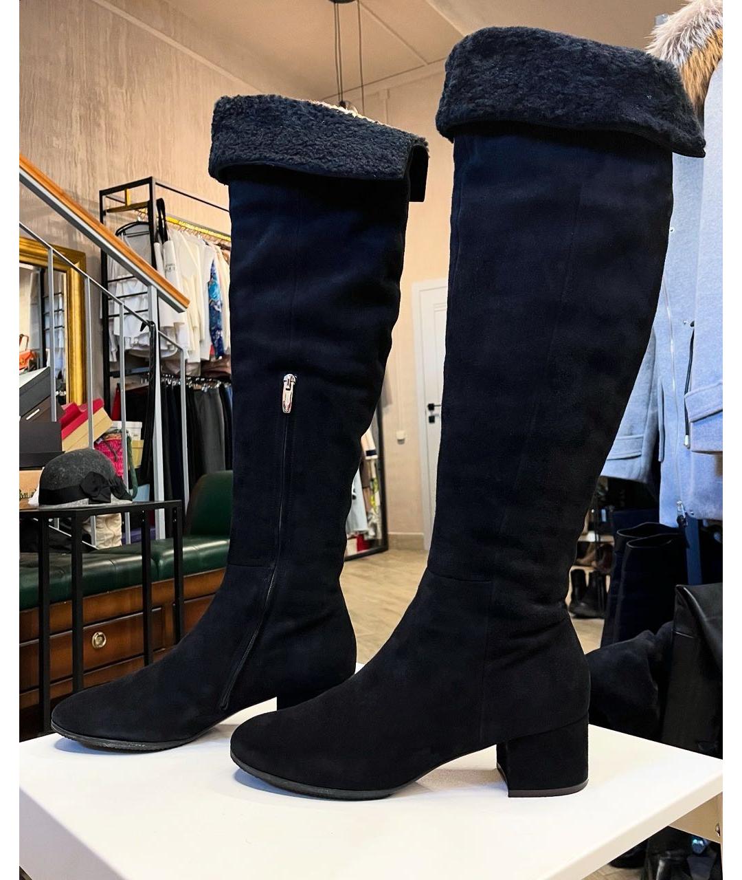GIANVITO ROSSI Черные замшевые ботфорты, фото 9