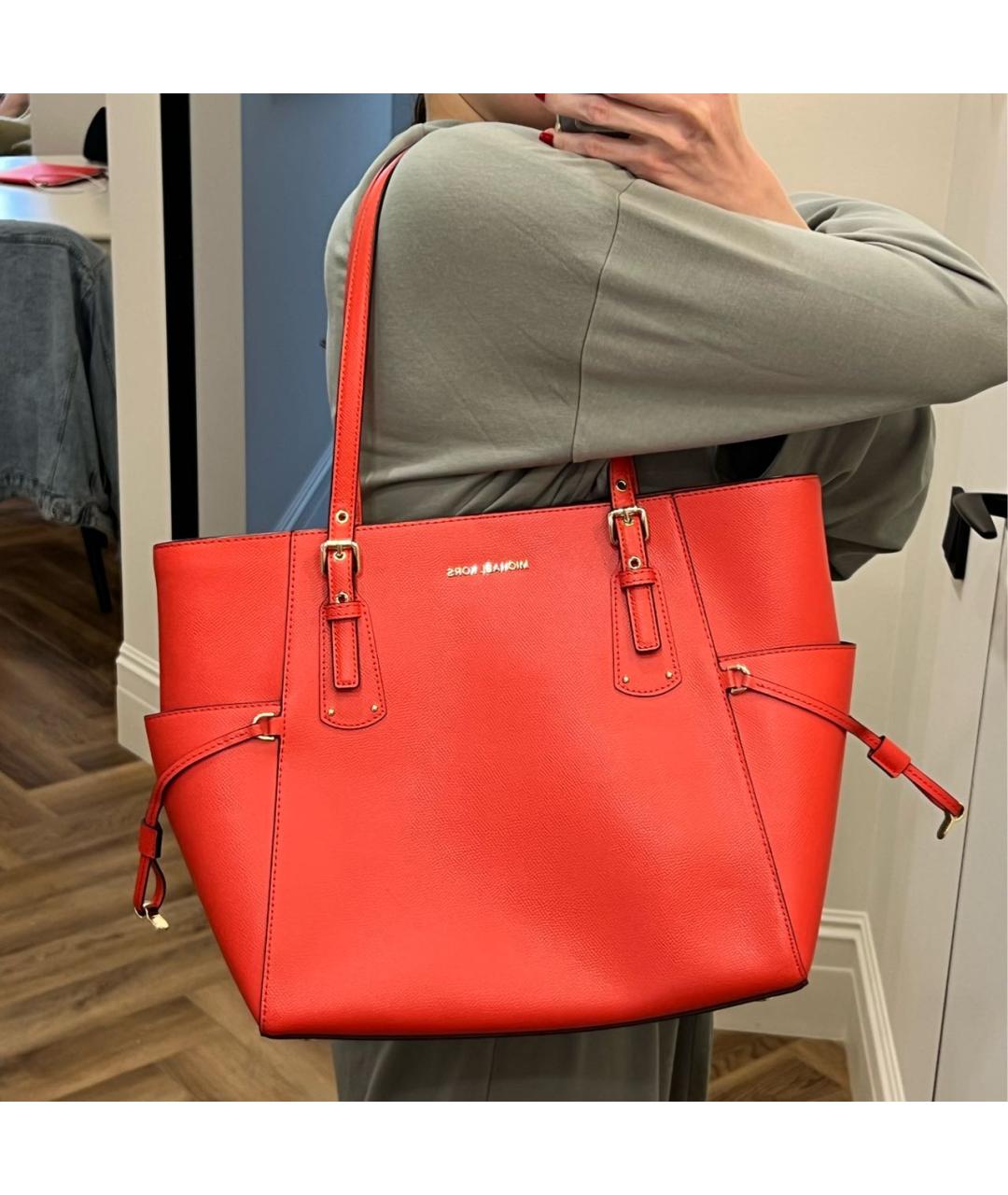 MICHAEL MICHAEL KORS Красная сумка тоут из искусственной кожи, фото 5