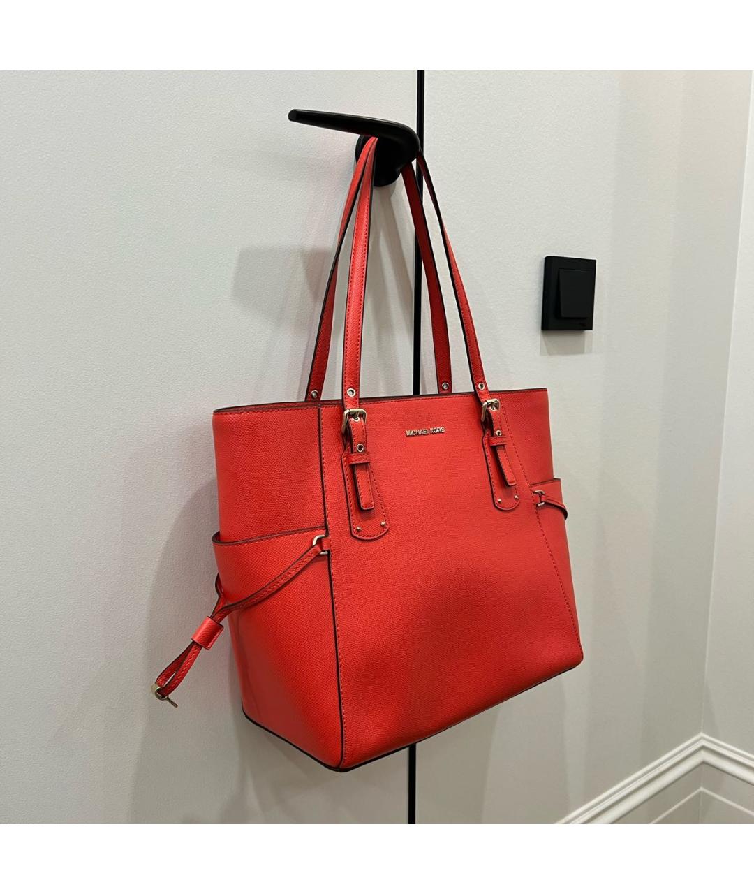 MICHAEL MICHAEL KORS Красная сумка тоут из искусственной кожи, фото 2