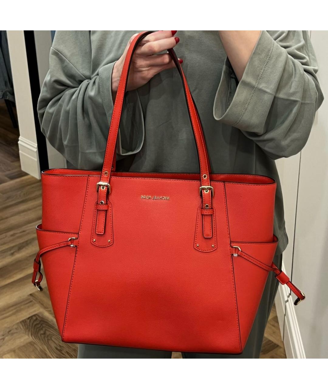 MICHAEL MICHAEL KORS Красная сумка тоут из искусственной кожи, фото 6