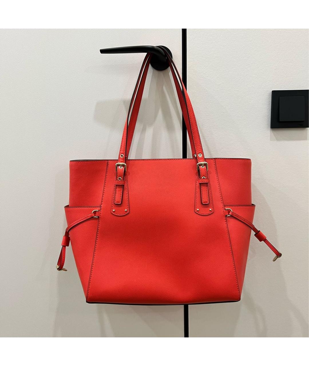 MICHAEL MICHAEL KORS Красная сумка тоут из искусственной кожи, фото 3