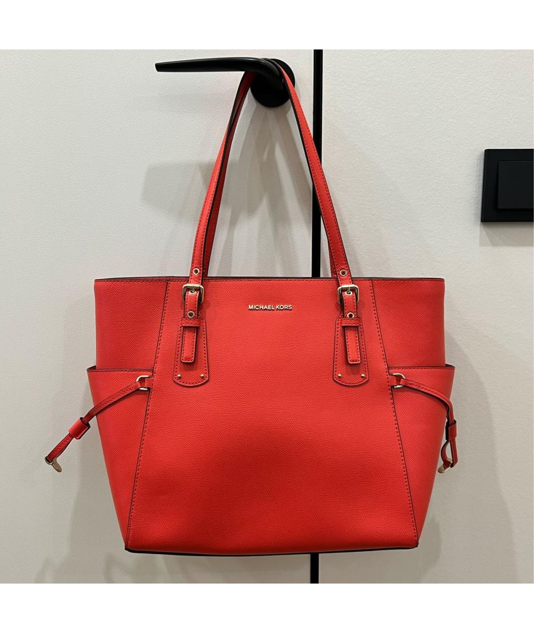 MICHAEL MICHAEL KORS Красная сумка тоут из искусственной кожи, фото 9