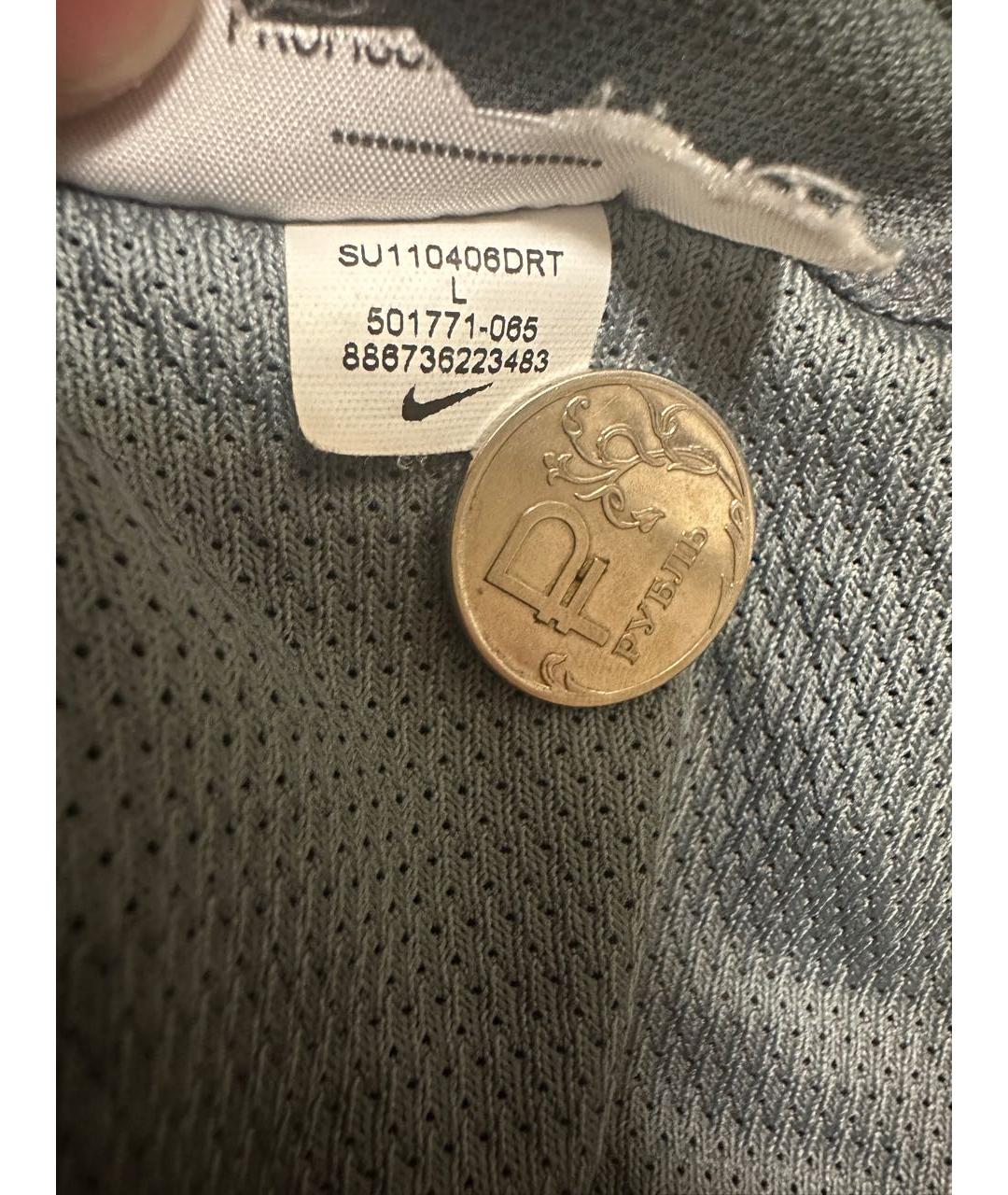 NIKE Серая синтетическая футболка, фото 7