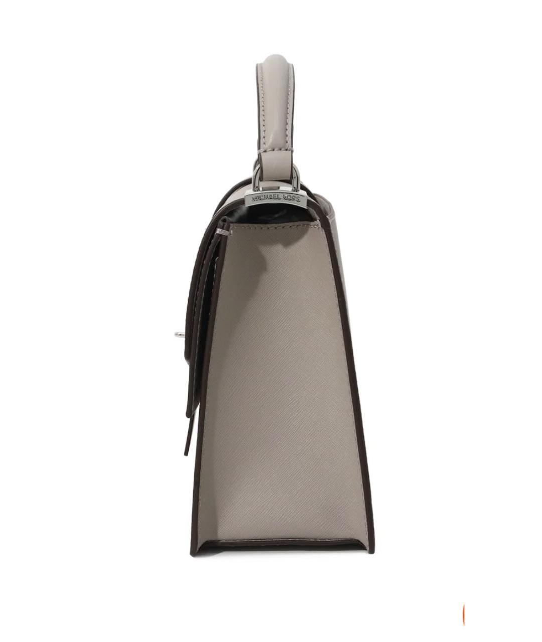 MICHAEL KORS Серая кожаная сумка с короткими ручками, фото 2