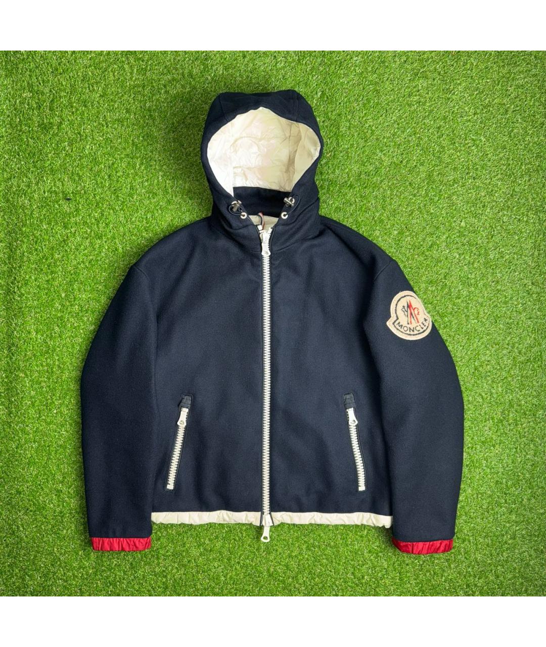 MONCLER Темно-синяя шерстяная куртка, фото 9