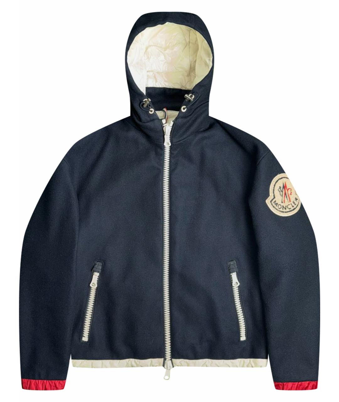 MONCLER Темно-синяя шерстяная куртка, фото 1