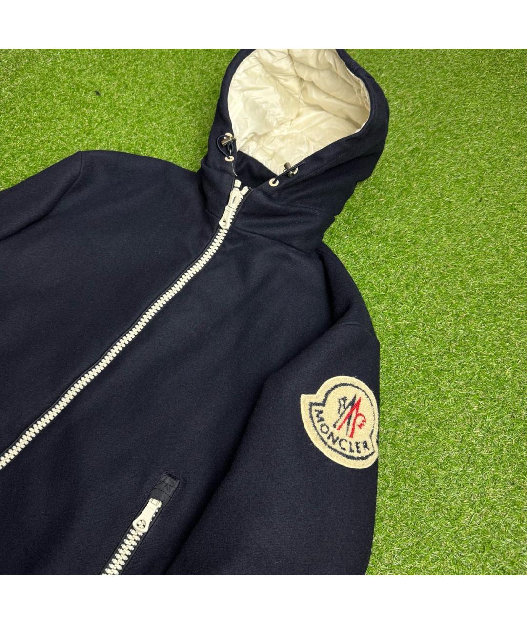 MONCLER Темно-синяя шерстяная куртка, фото 2