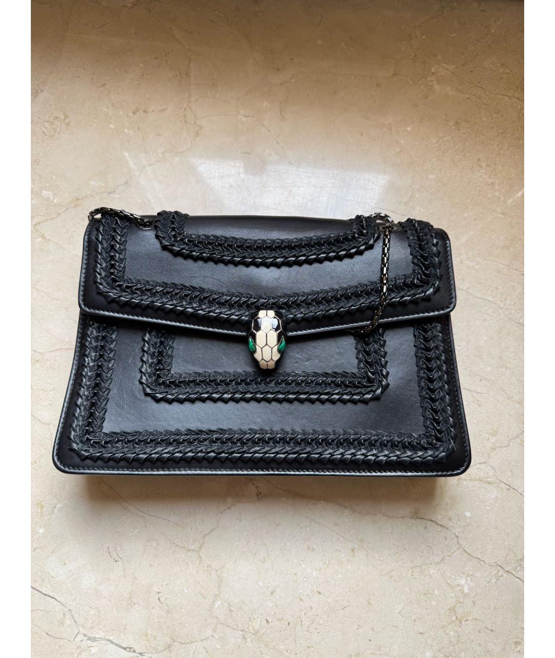 BVLGARI Черная кожаная сумка через плечо, фото 5