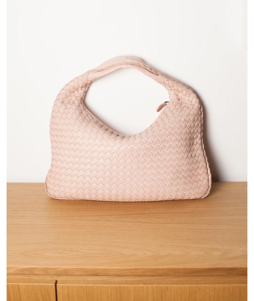 BOTTEGA VENETA Розовая кожаная сумка с короткими ручками, фото 9