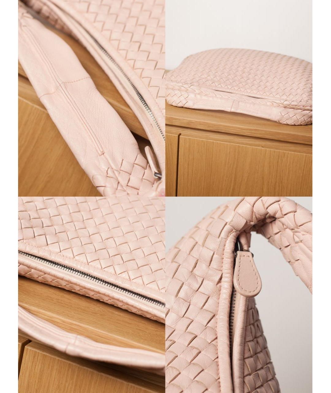 BOTTEGA VENETA Розовая кожаная сумка с короткими ручками, фото 7