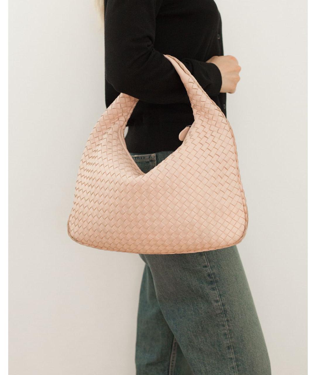 BOTTEGA VENETA Розовая кожаная сумка с короткими ручками, фото 2