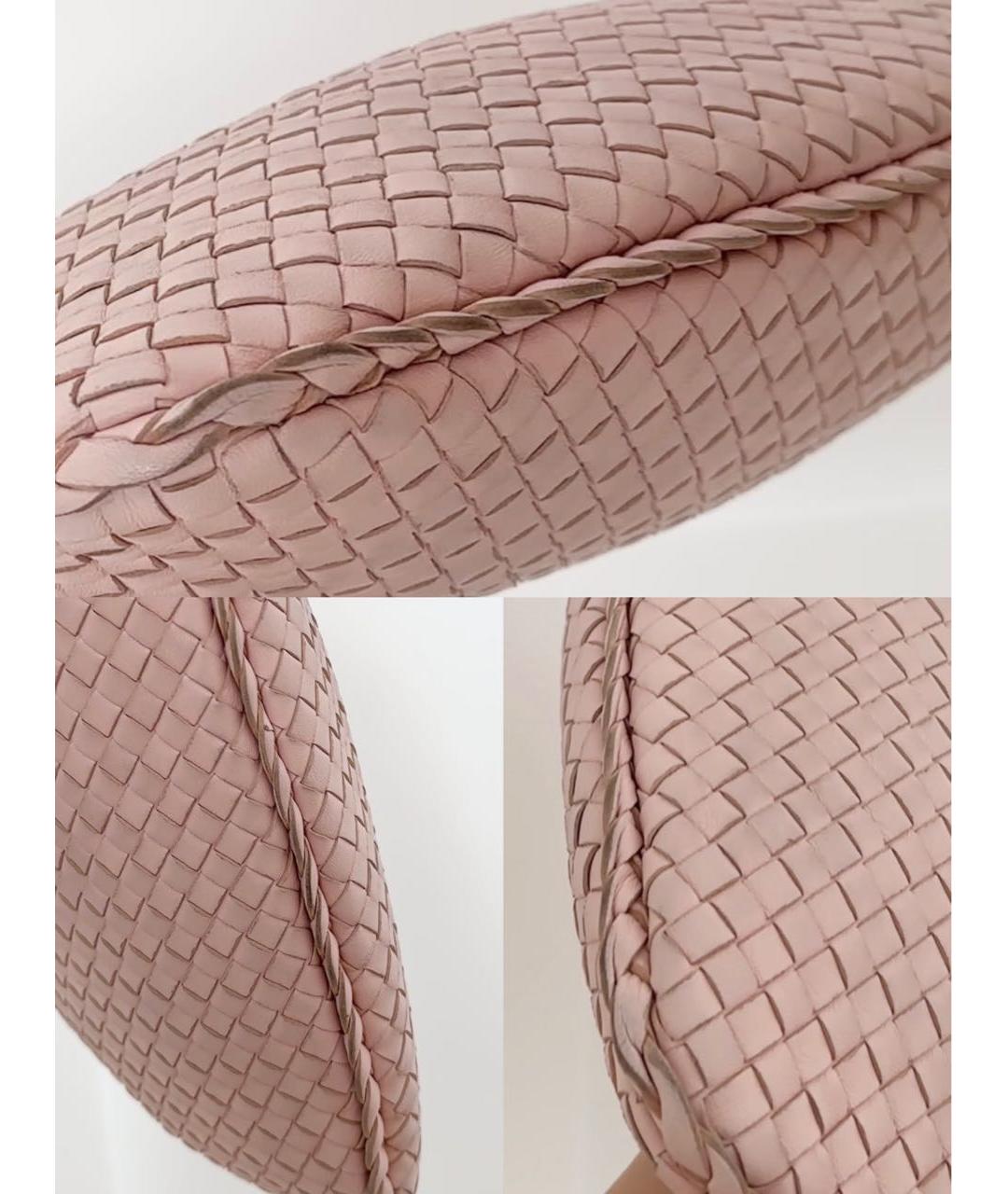 BOTTEGA VENETA Розовая кожаная сумка с короткими ручками, фото 8