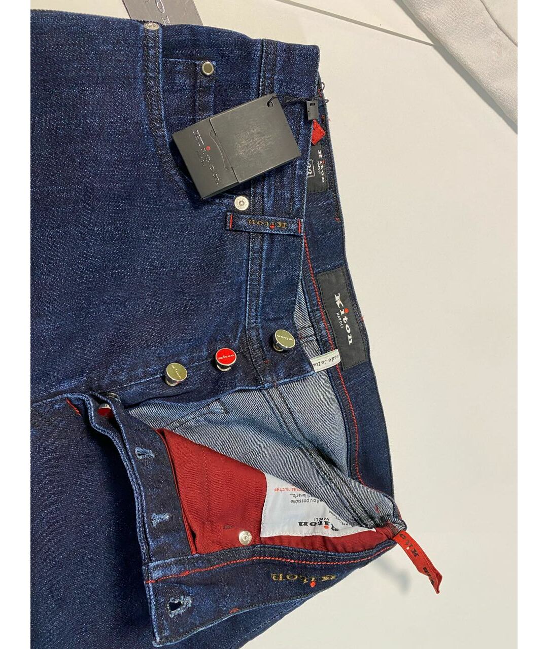 KITON Синие хлопко-полиэстеровые джинсы скинни, фото 6