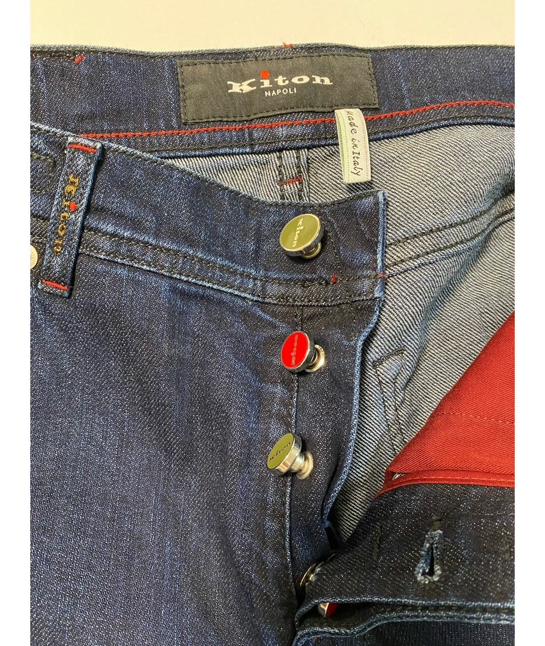 KITON Синие хлопко-полиэстеровые джинсы скинни, фото 3