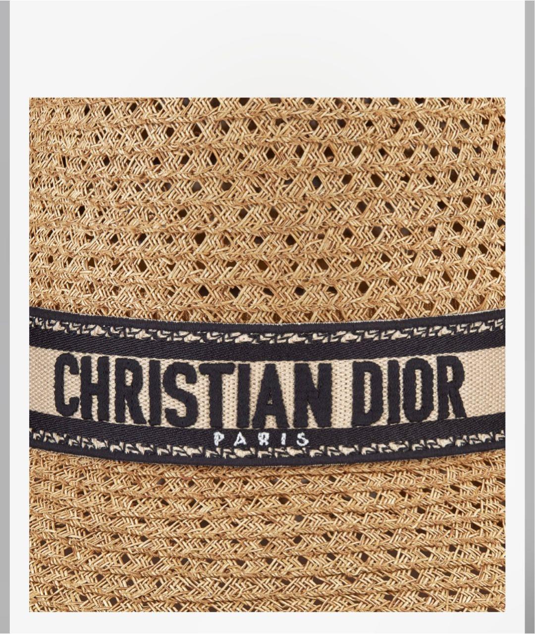 CHRISTIAN DIOR Бежевая соломенная шляпа, фото 4