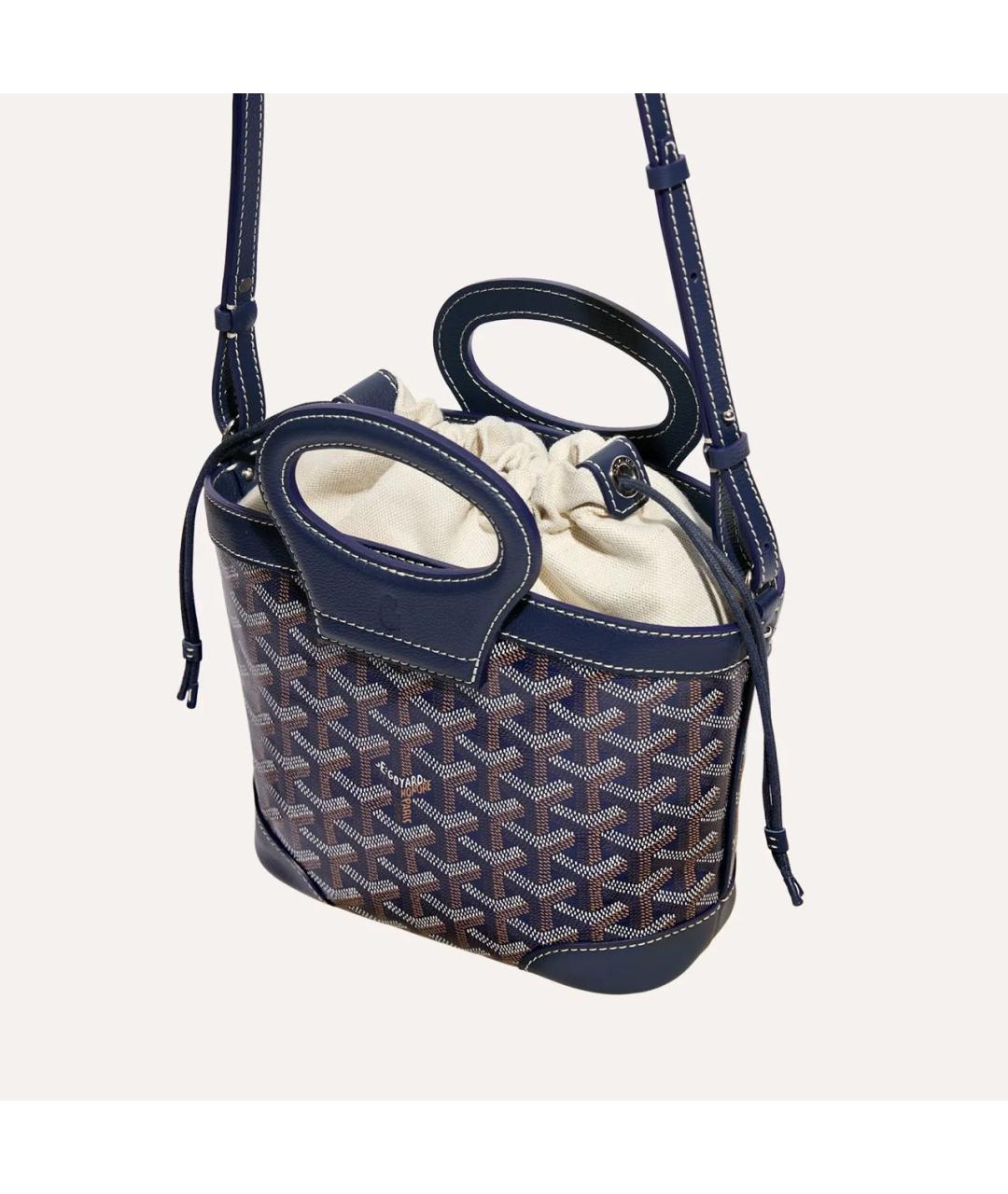 GOYARD Темно-синяя сумка с короткими ручками, фото 4