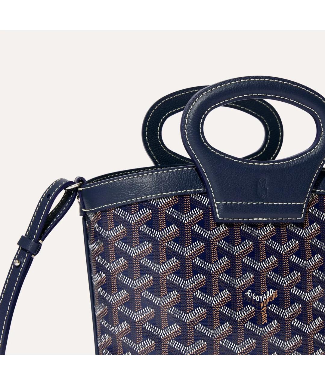 GOYARD Темно-синяя сумка с короткими ручками, фото 3