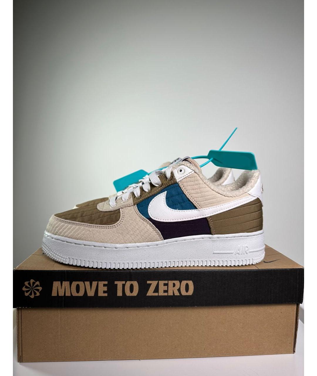 NIKE Бежевые текстильные высокие кроссовки / кеды, фото 6