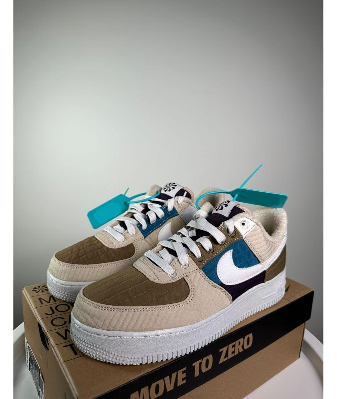 NIKE Бежевые текстильные высокие кроссовки / кеды, фото 3