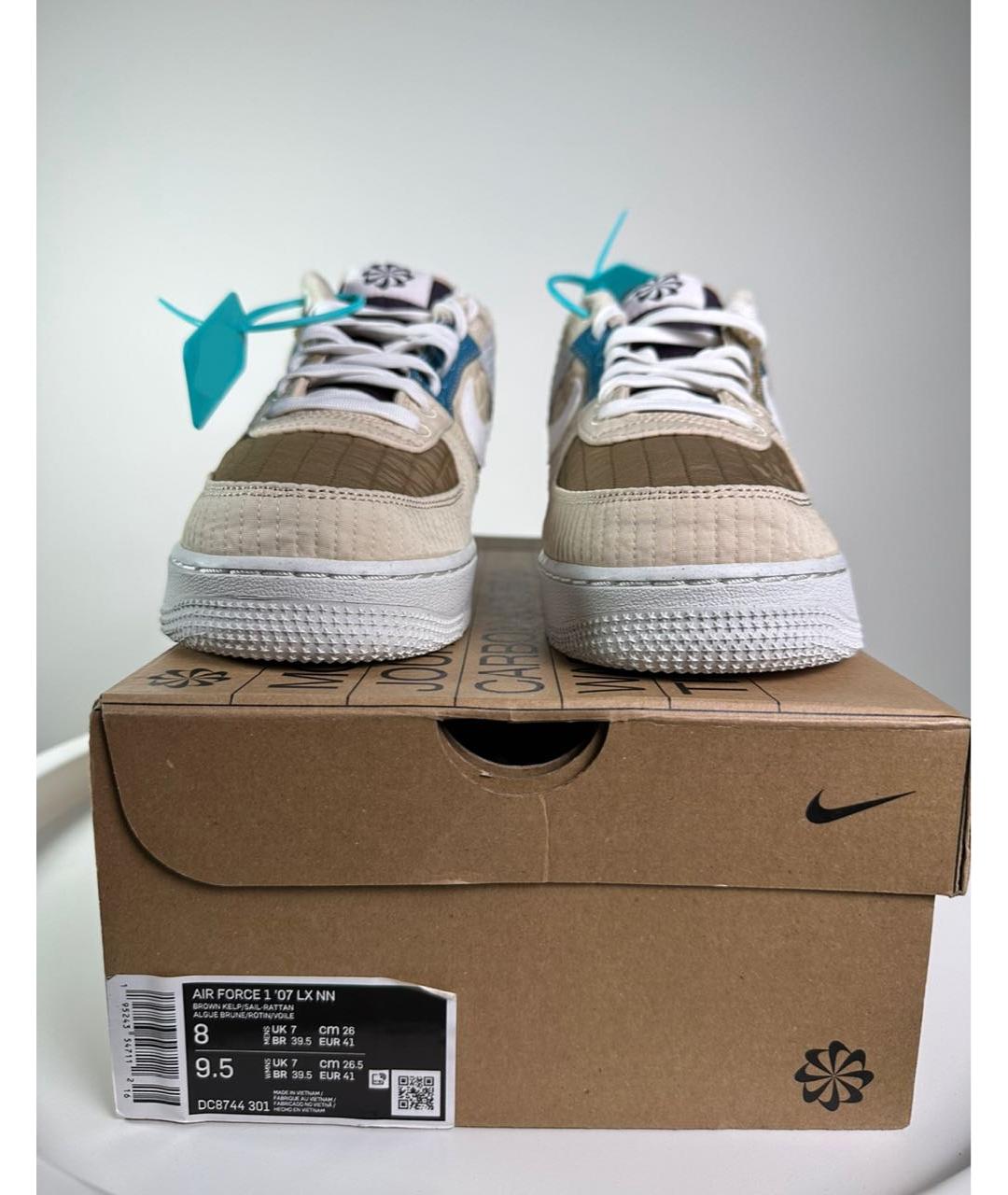 NIKE Бежевые текстильные высокие кроссовки / кеды, фото 2