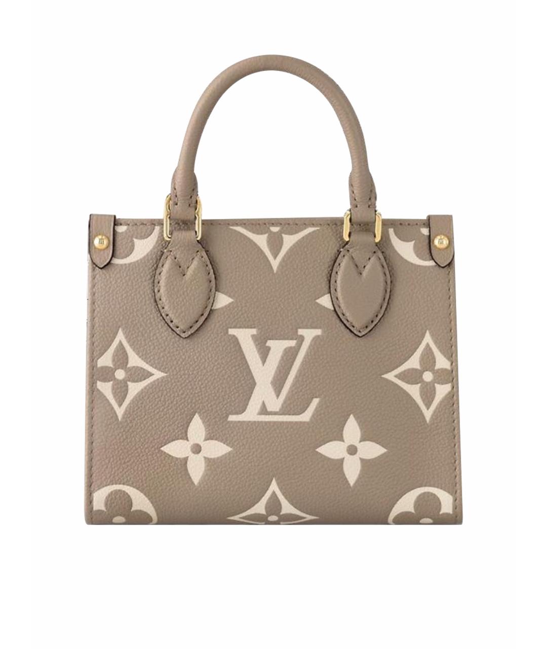 LOUIS VUITTON Бежевая кожаная сумка тоут, фото 1