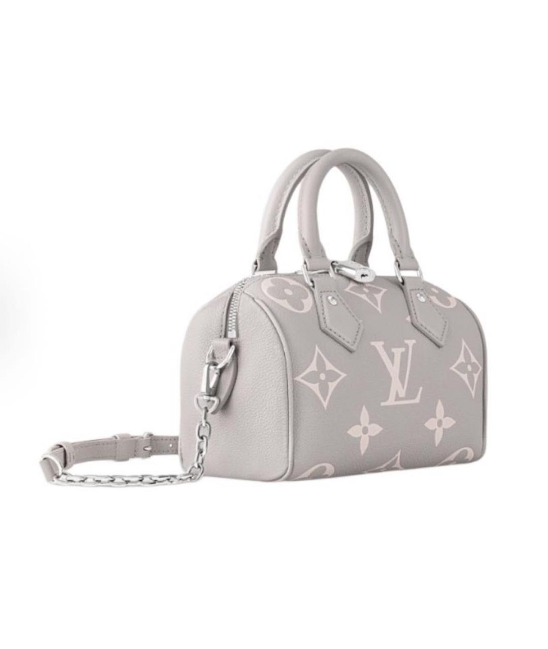LOUIS VUITTON Серая кожаная сумка с короткими ручками, фото 2