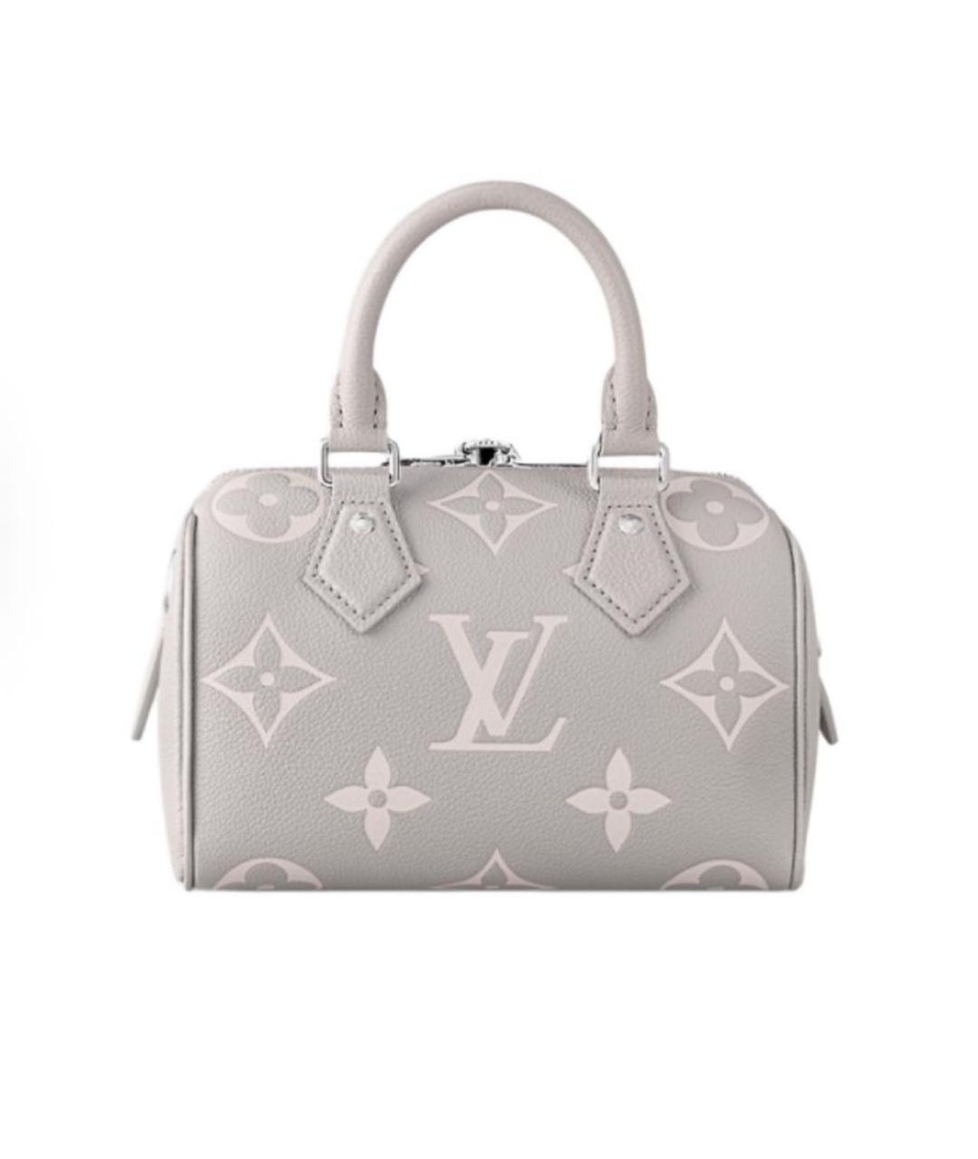 LOUIS VUITTON Серая кожаная сумка с короткими ручками, фото 3