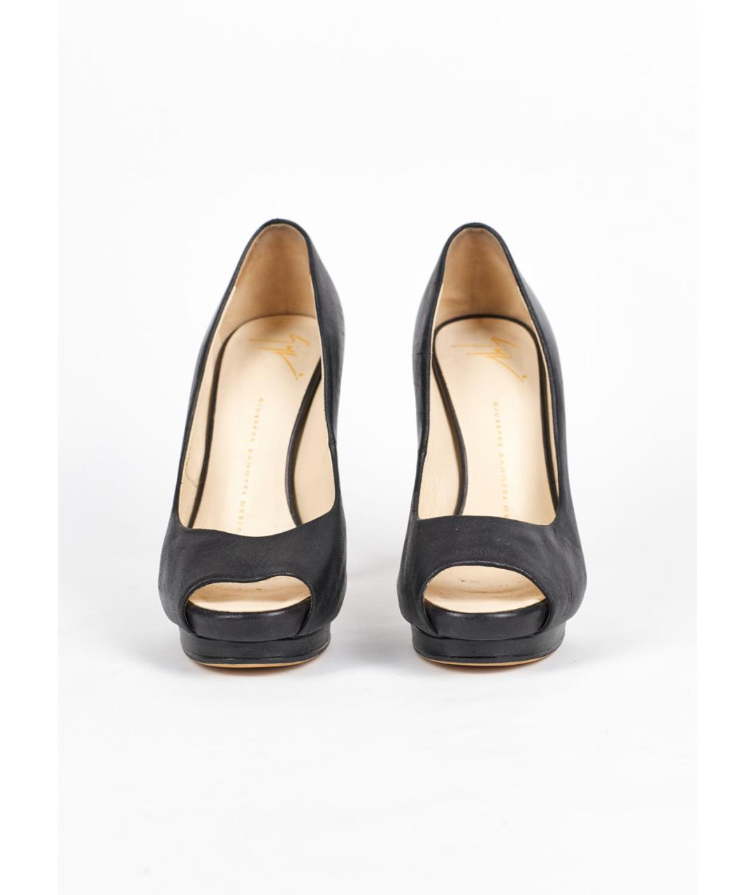 GIUSEPPE ZANOTTI DESIGN Черные кожаные туфли, фото 2