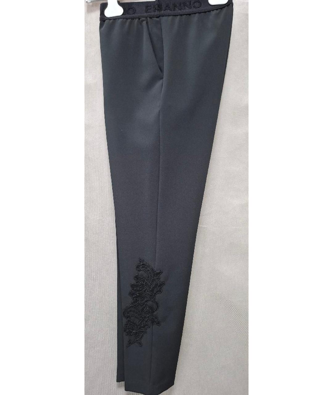 ERMANNO SCERVINO Черные полиэстеровые брюки узкие, фото 5