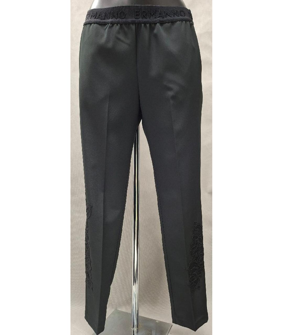 ERMANNO SCERVINO Черные полиэстеровые брюки узкие, фото 9