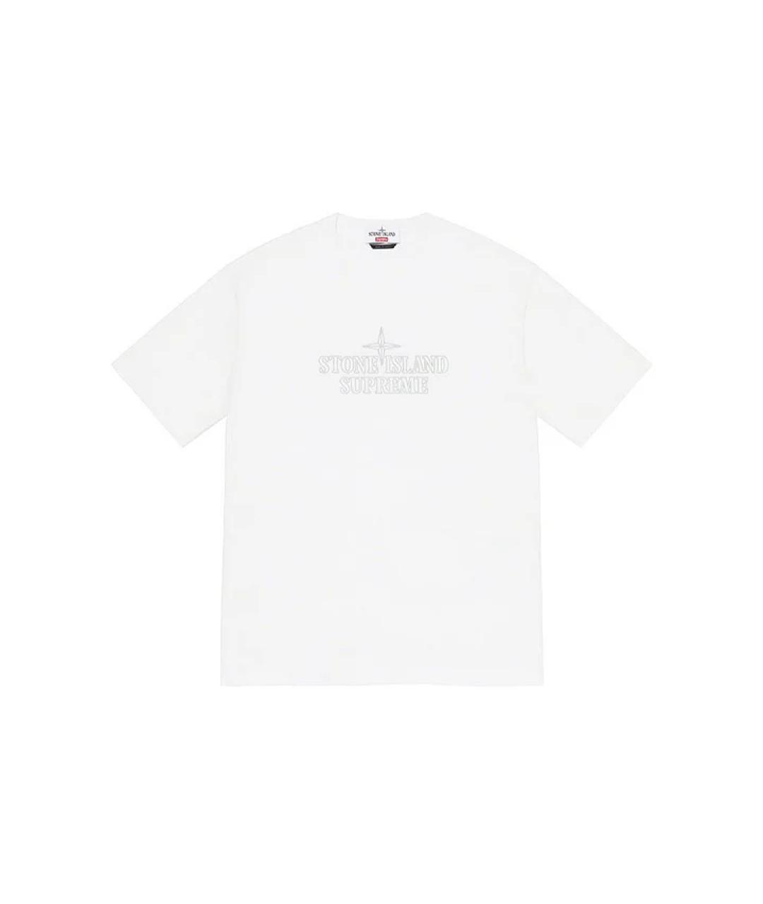 SUPREME Белая хлопковая футболка, фото 2