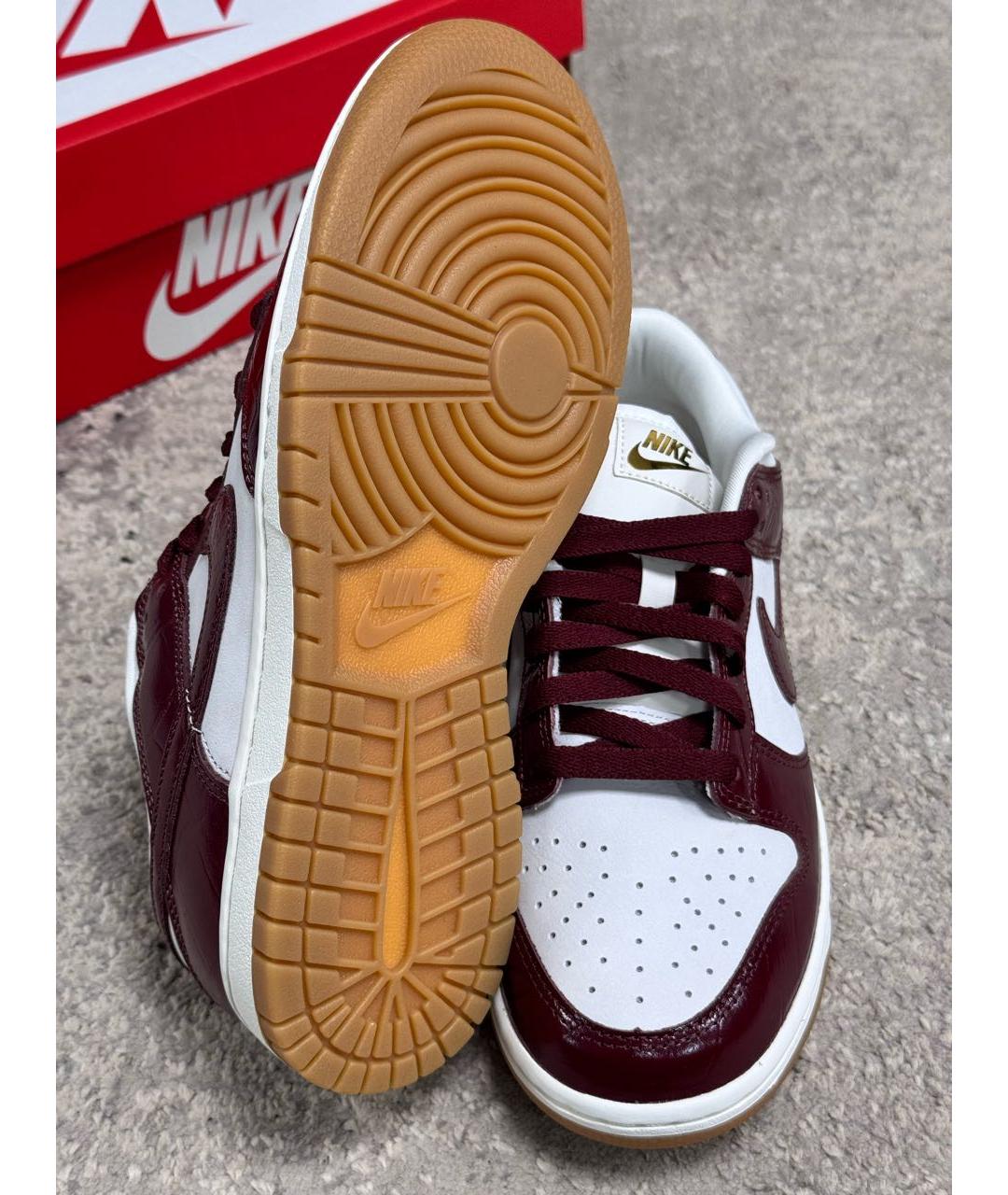 NIKE Бордовые кеды из лакированной кожи, фото 6