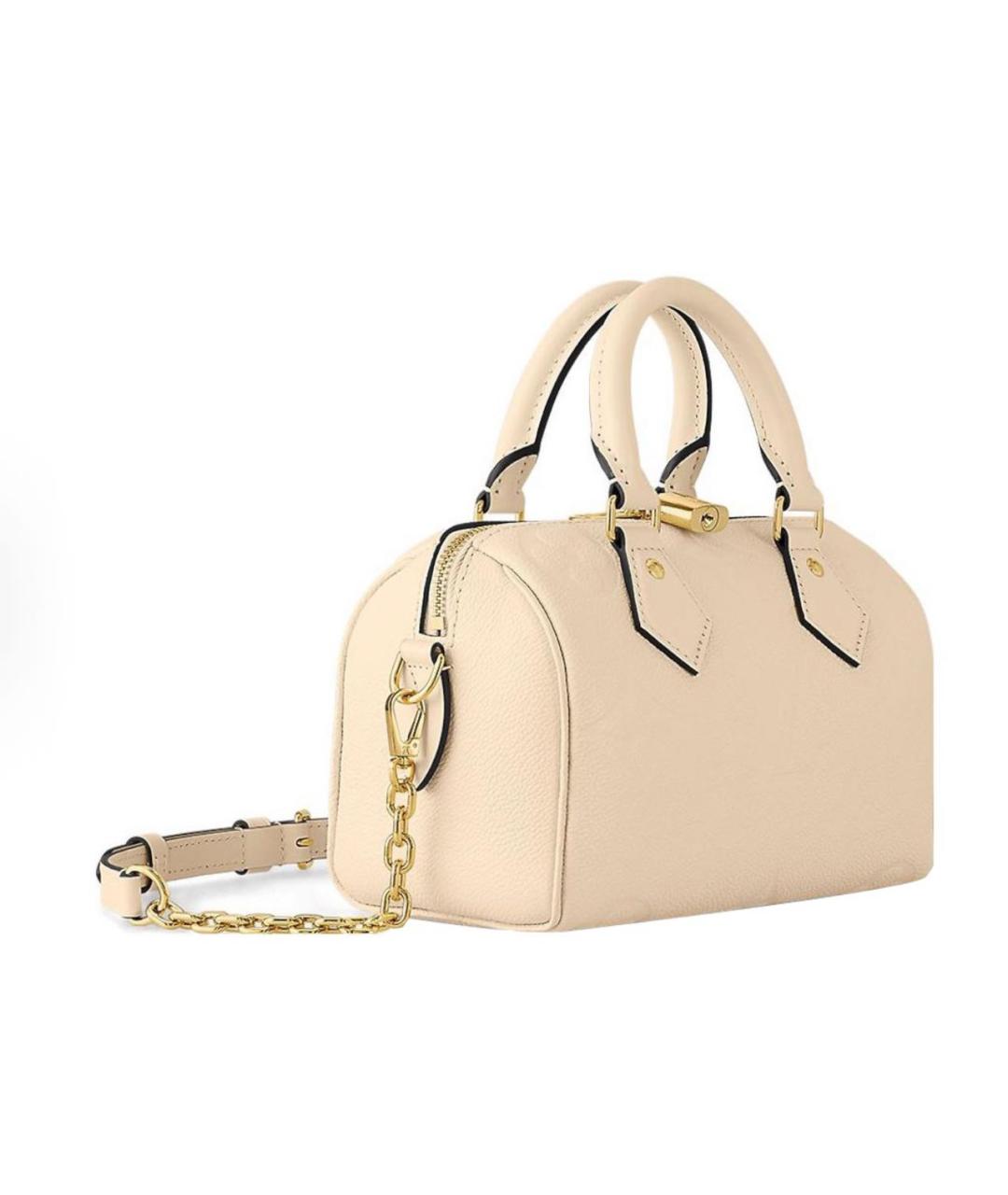 LOUIS VUITTON Бежевая кожаная сумка с короткими ручками, фото 2