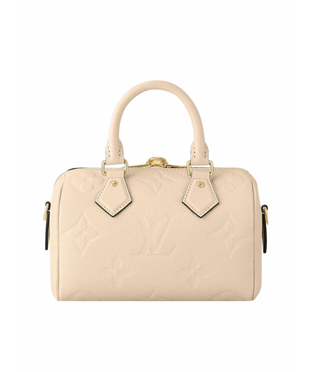 LOUIS VUITTON Бежевая кожаная сумка с короткими ручками, фото 1