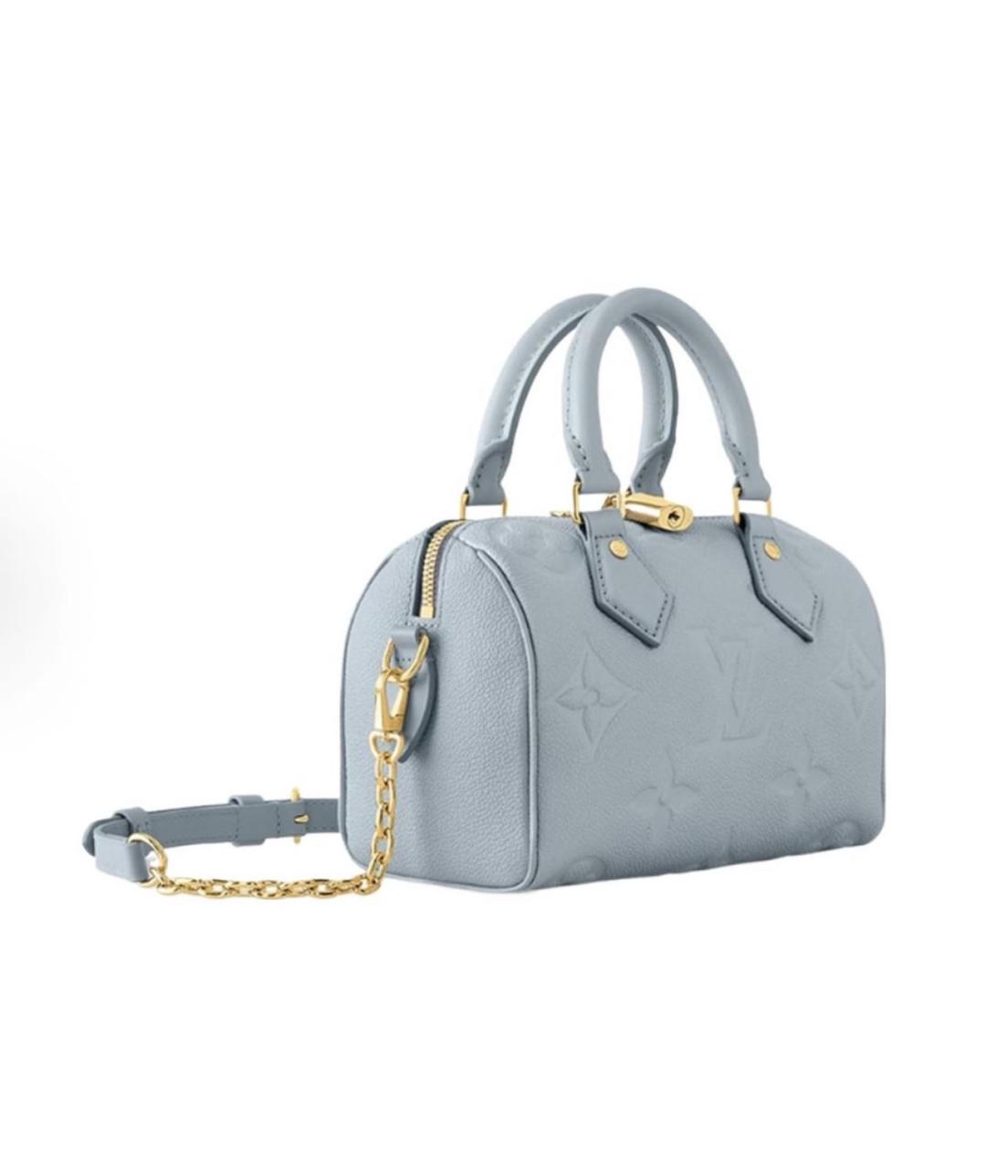 LOUIS VUITTON Голубая кожаная сумка с короткими ручками, фото 2