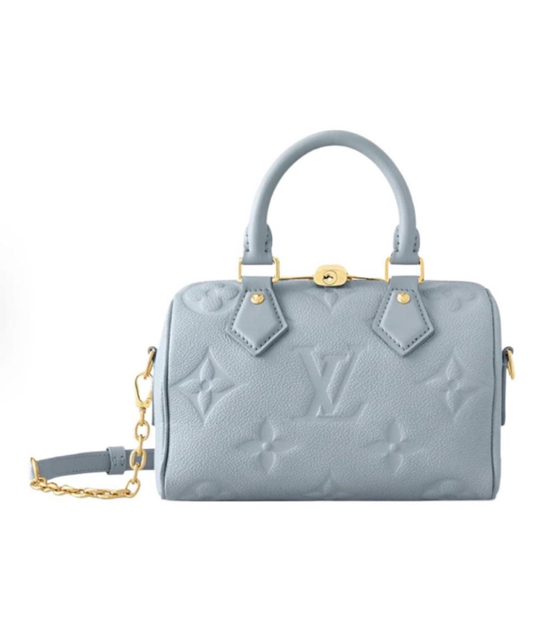 LOUIS VUITTON Голубая кожаная сумка с короткими ручками, фото 1