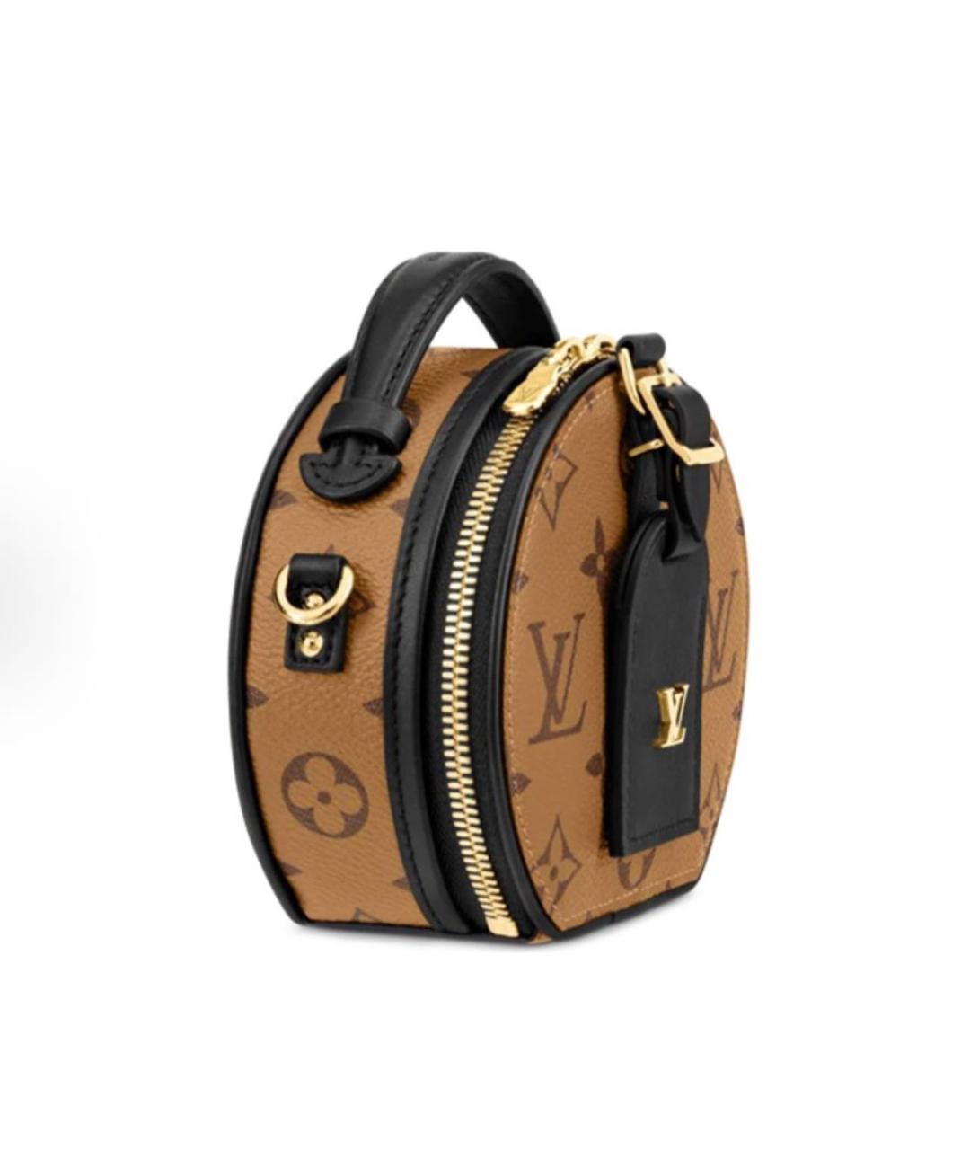 LOUIS VUITTON Коричневая кожаная сумка с короткими ручками, фото 4