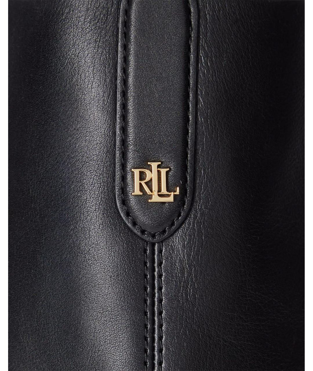 RALPH LAUREN Черная кожаная сумка через плечо, фото 5