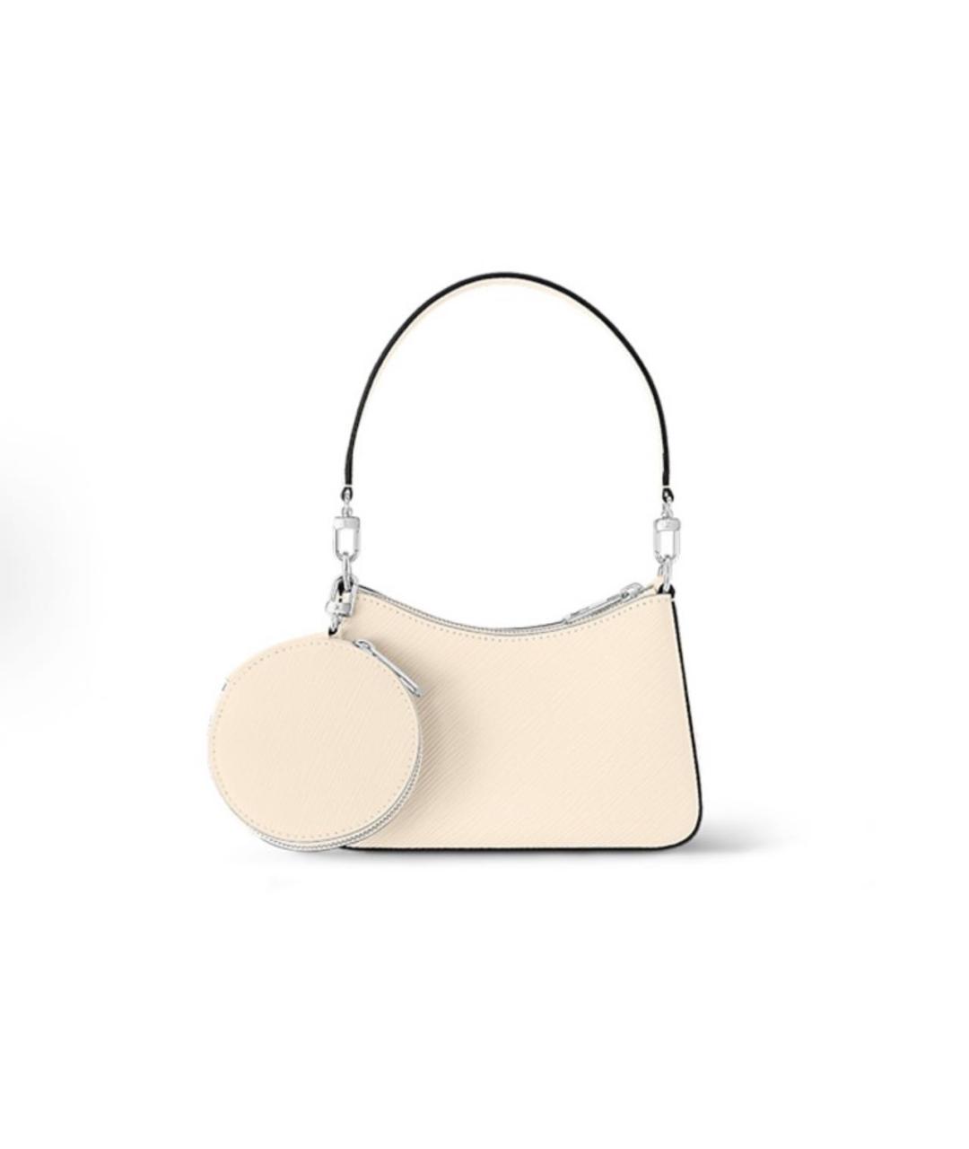 LOUIS VUITTON Бежевая кожаная сумка с короткими ручками, фото 2