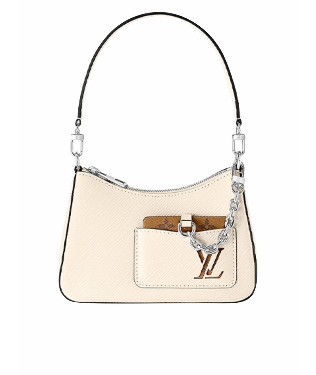 LOUIS VUITTON Бежевая кожаная сумка с короткими ручками, фото 1