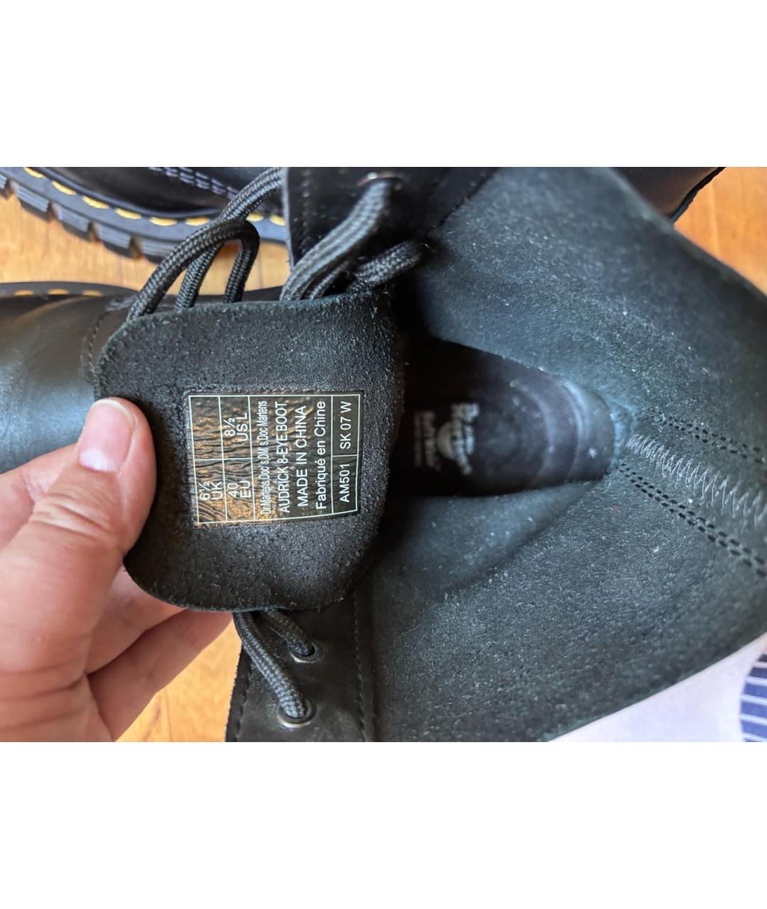 DR. MARTENS Черные кожаные ботинки, фото 8